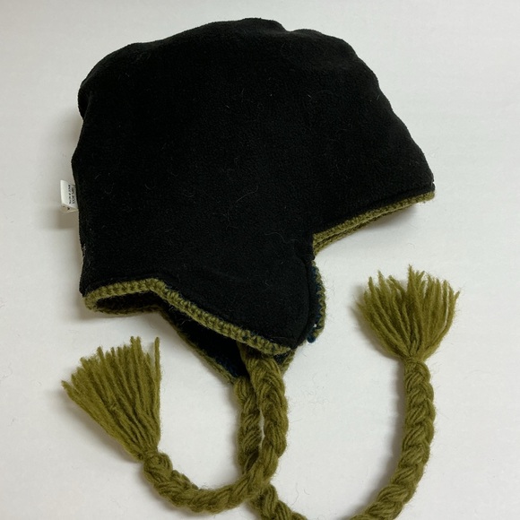 Nepal Chullo 100% Wool Hat Pom Braid Handmade Fleece Liner Knit Ski Cap Vintage - Picture 5 of 13